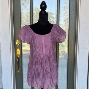 Ann Taylor LOFT Lilac Blouse Cap Sleeve Baby Doll